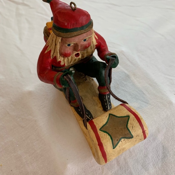 Vintage Roman - Bill Jauquet "Santa Sled" 1993 Ornament #56683 Santa riding sled - Picture 1 of 14